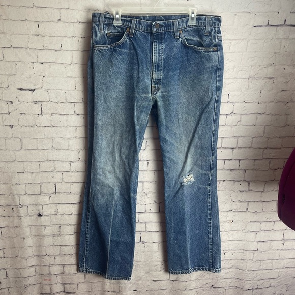 Vintage Orange tab Levi’s Mens size 38x32 distressed medium wash - Picture 1 of 5